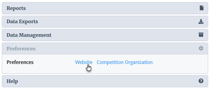 Admin Dashboard Preferences